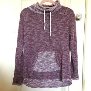 Cute Purple Knitted Hoodie Sweater